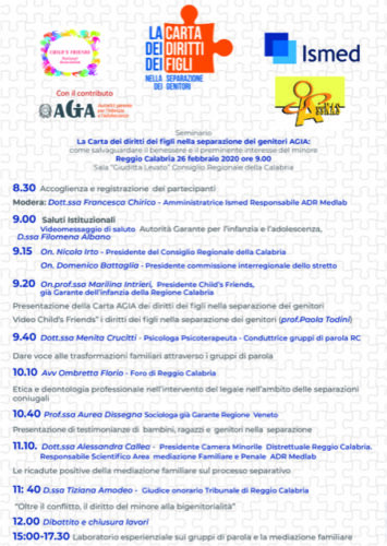 26.2.2020 Reggio Calabria consiglio regionale sala g. Levato seminario La carta dei diritti dei figli